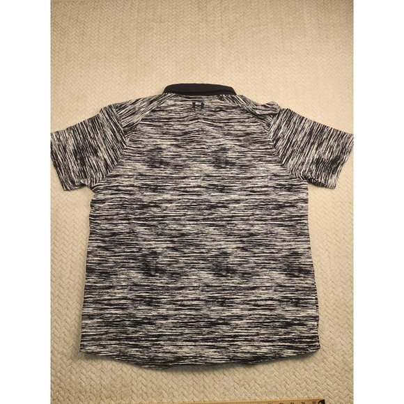 Under Armour XL Iso-Chill Polo Shirt Black White Athletic Golf Mens - Picture 8 of 9